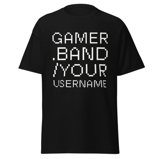 Gamer.band custom YourUsername T-shirt | Redirects to Updatable Link Anytime | Includes Sosats /gamerband page