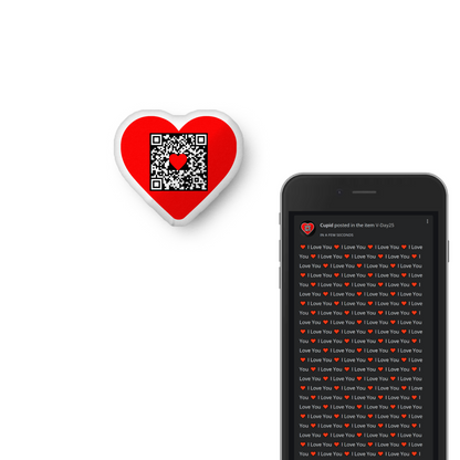 Updatable - message or link redirect - QR code heart shaped pillow | Editable - Change Anytime