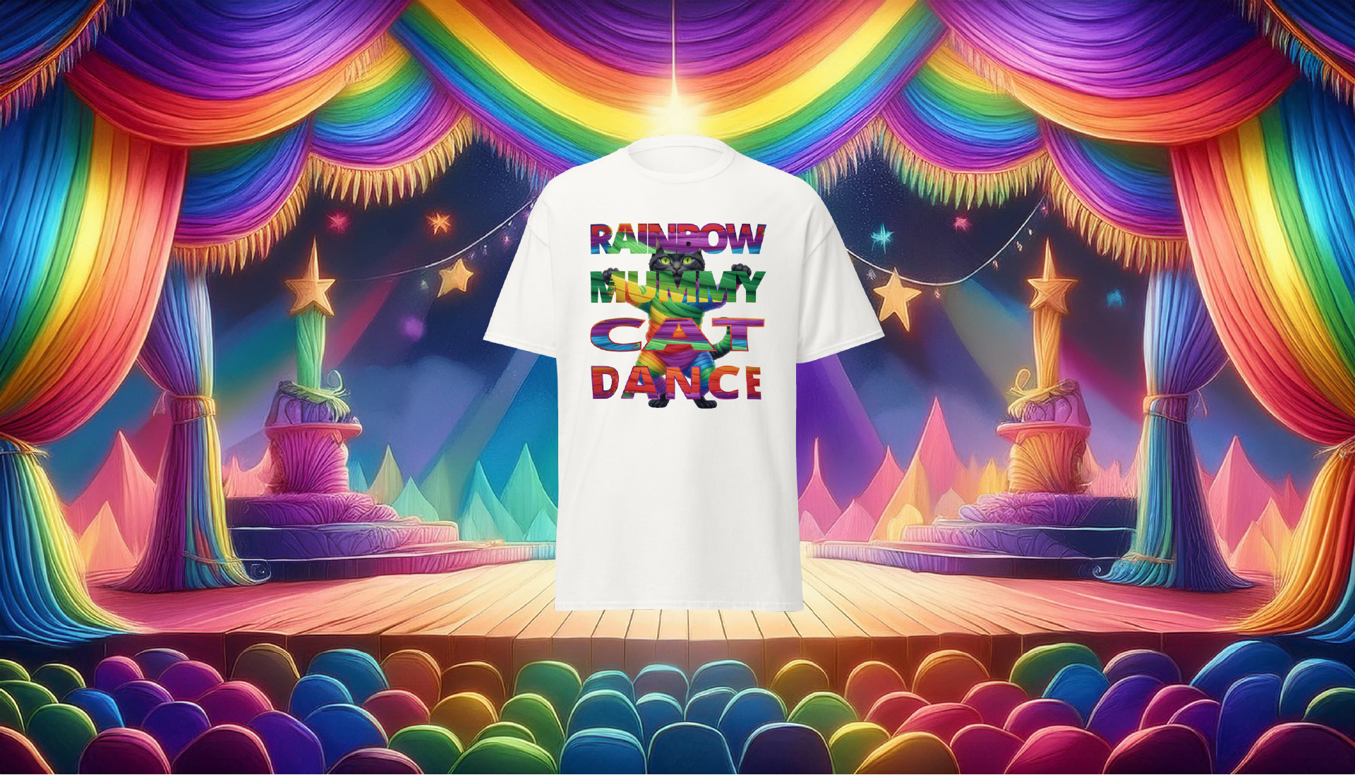 Load video: Rainbow Mummy Cat Dance (Visualizer)