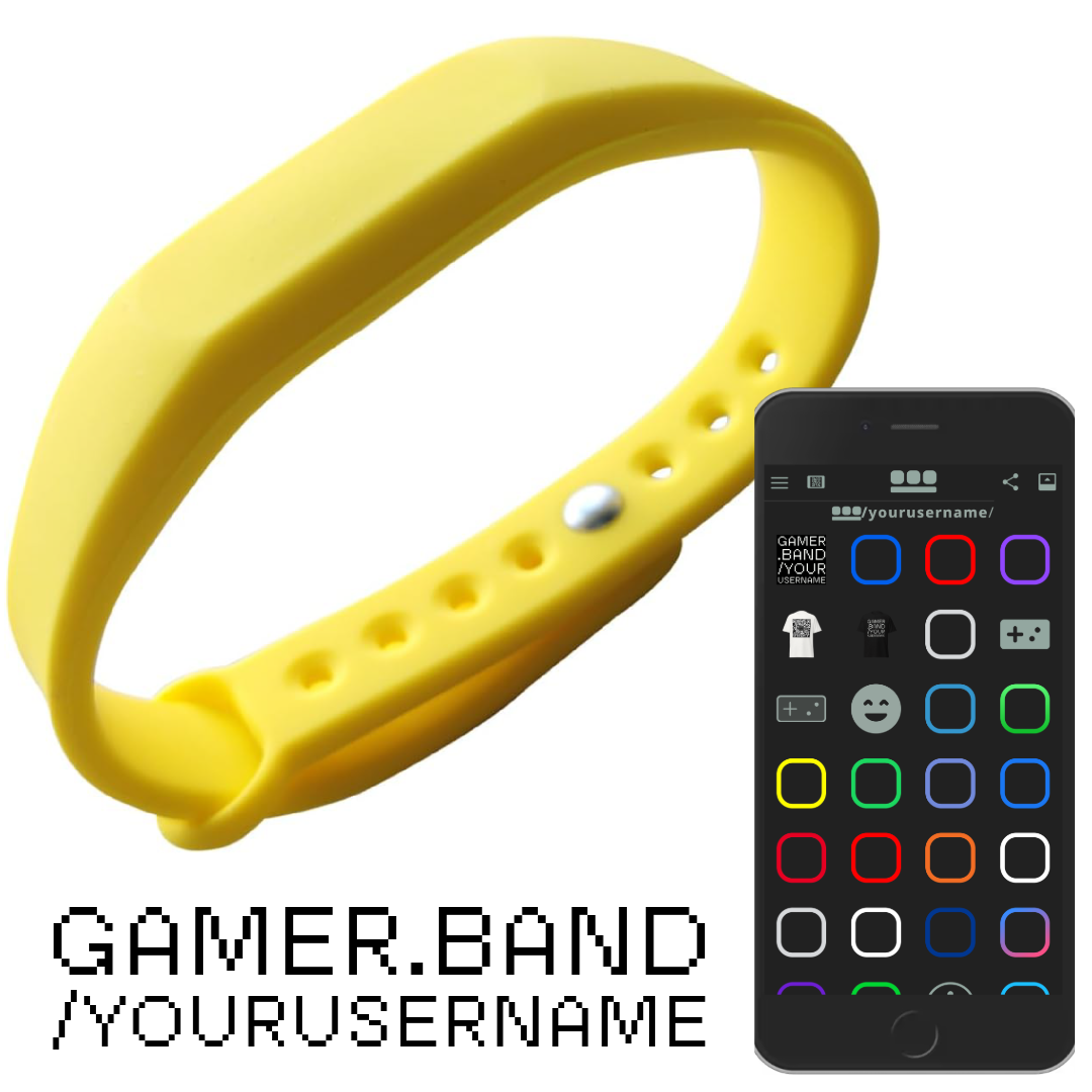 Gamer Band NFC Tap Wristband - List Gaming Names, Gaming Links, Streaming Channels, Social Media Profiles, Merch Stores, and more