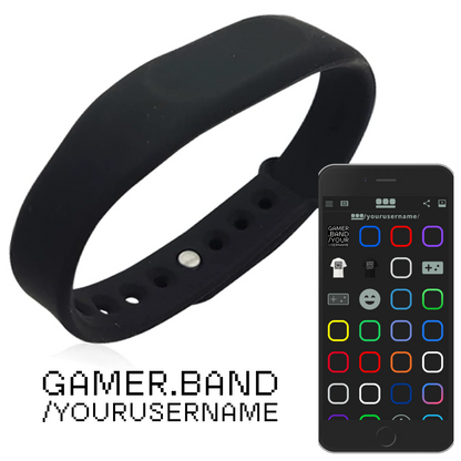 Gamer Band NFC Tap Wristband - List Gaming Names, Gaming Links, Streaming Channels, Social Media Profiles, Merch Stores, and more