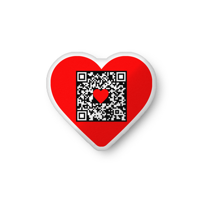 Updatable changeable QR Code Pillow Heart Shaped Medium