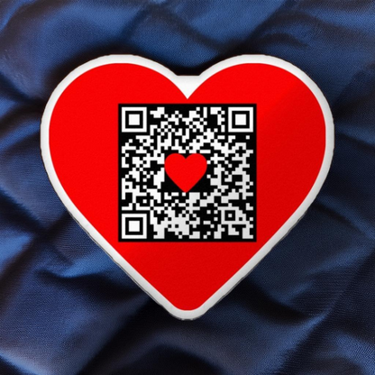 Updatable - message or link redirect - QR code heart shaped pillow | Editable - Change Anytime