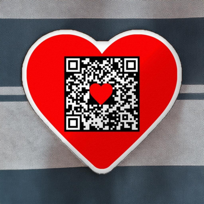 Updatable - message or link redirect - QR code heart shaped pillow | Editable - Change Anytime