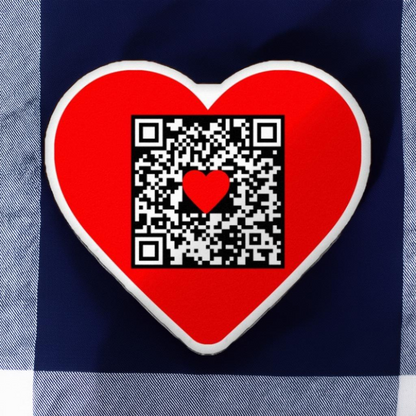 Updatable - message or link redirect - QR code heart shaped pillow | Editable - Change Anytime