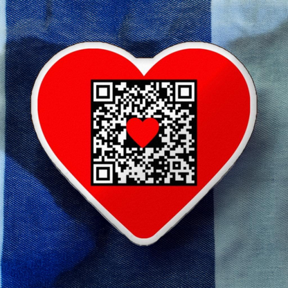 Updatable - message or link redirect - QR code heart shaped pillow | Editable - Change Anytime