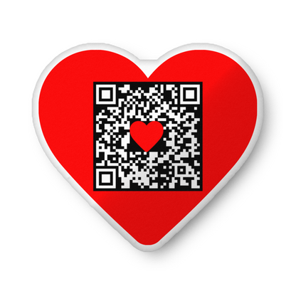 Updatable changeable QR Code Pillow Heart Shaped