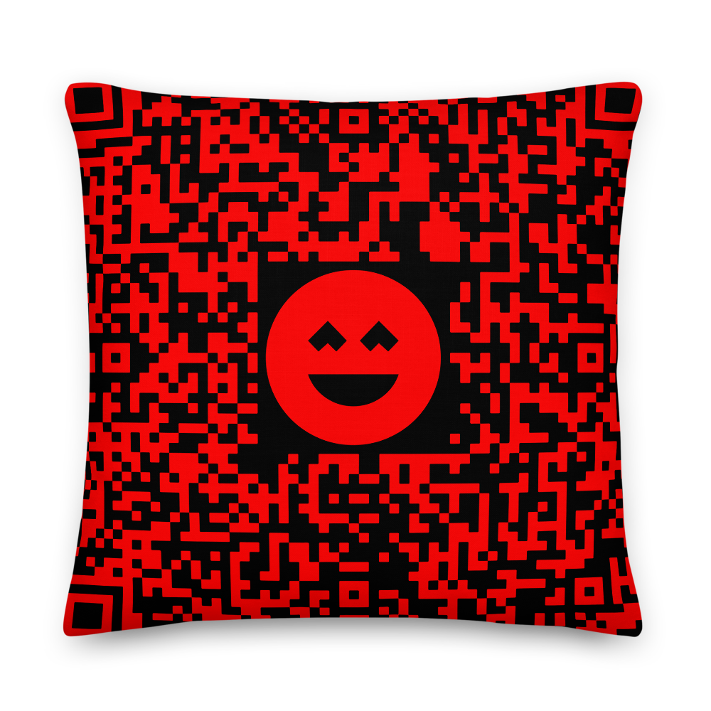 Fup Ayme Pillow QR Code | Private Room or Redirect Link | Change Anytime | Blue 2