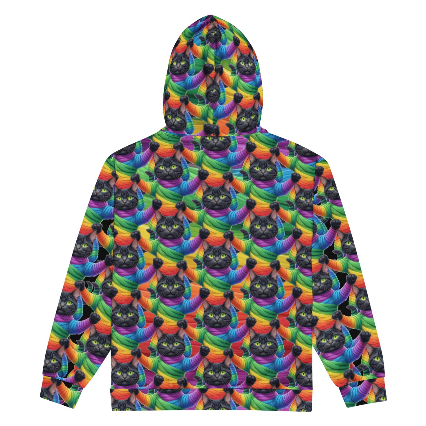 Cat Pattern Unisex Zip Hoodie - Rainbow Mummy Cat Dance