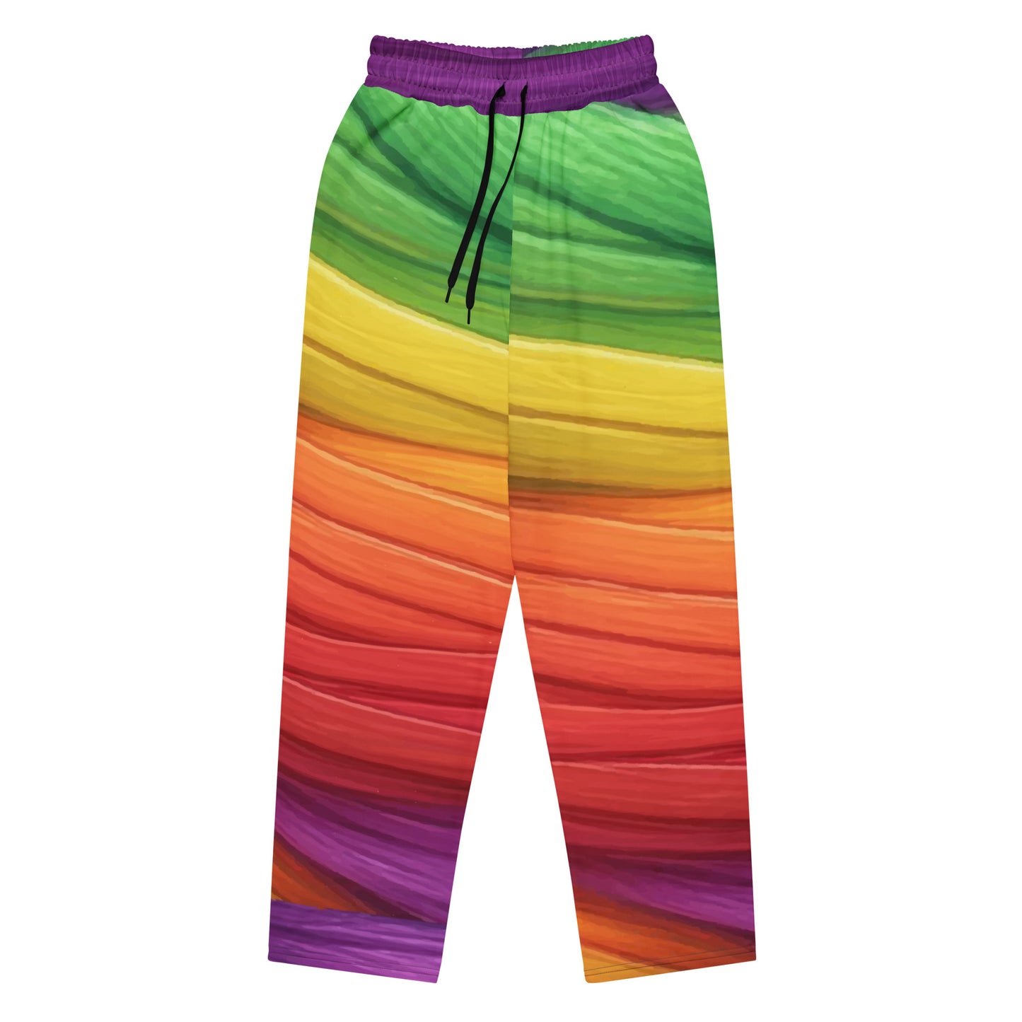 Mummy Wrap Costume Style - Rainbow Mummy Cat Dance Wide-Leg Joggers