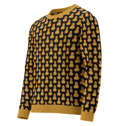 Rubber Duckies on the Dash - Knitted crew neck sweater