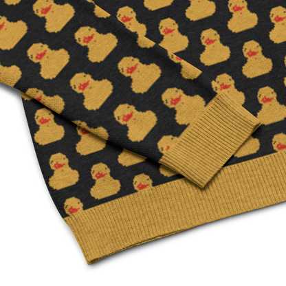 Rubber Duckies on the Dash - Knitted crew neck sweater