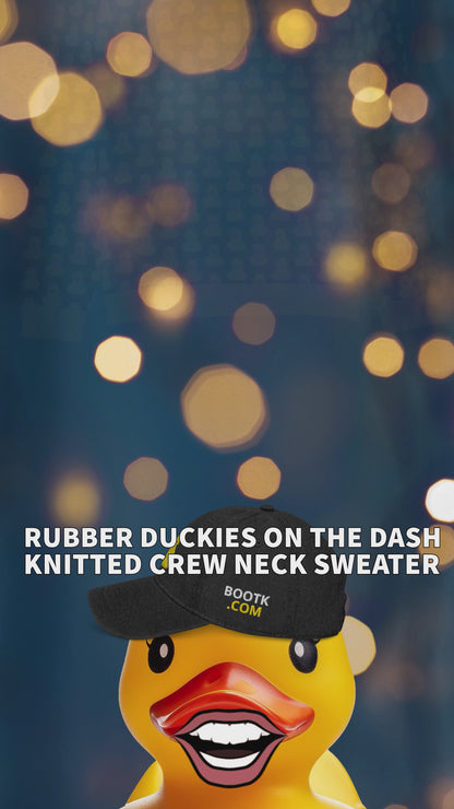 Rubber Duckies on the Dash - Knitted crew neck sweater