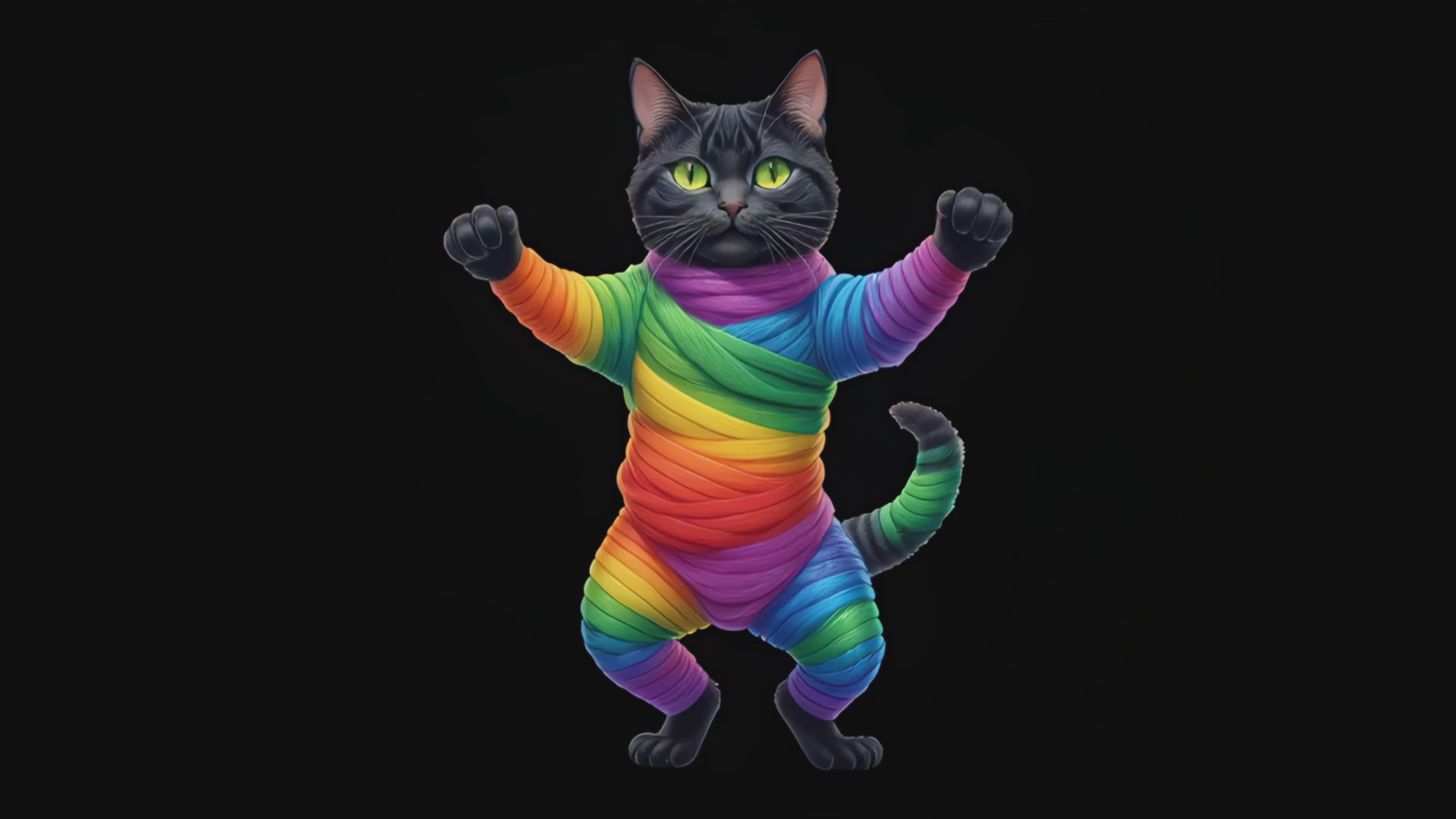 Load video: Watch and Listen to the Rainbow Mummy Cat Dance (Winterfest 24/25)