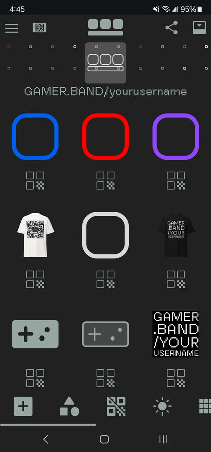 Gamer.band custom QR Code YourUsername T-shirt | List Gaming Names, Gaming Links, Streaming Channels, Social Media Profiles, Merch Stores, and more