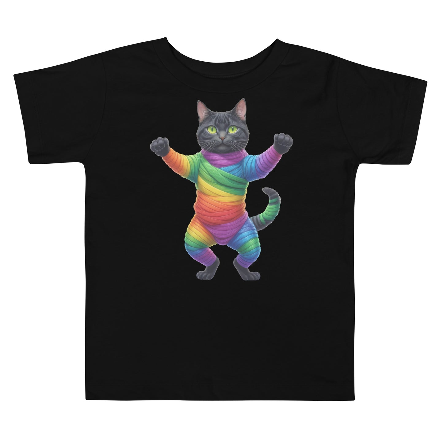 Toddler Short Sleeve Tee Rainbow Mummy Cat Dance