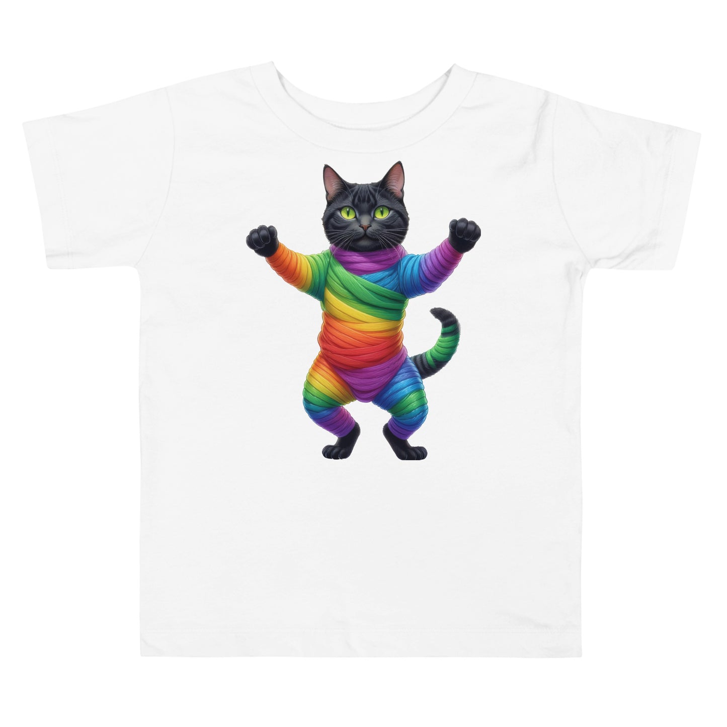 Toddler Short Sleeve Tee Rainbow Mummy Cat Dance