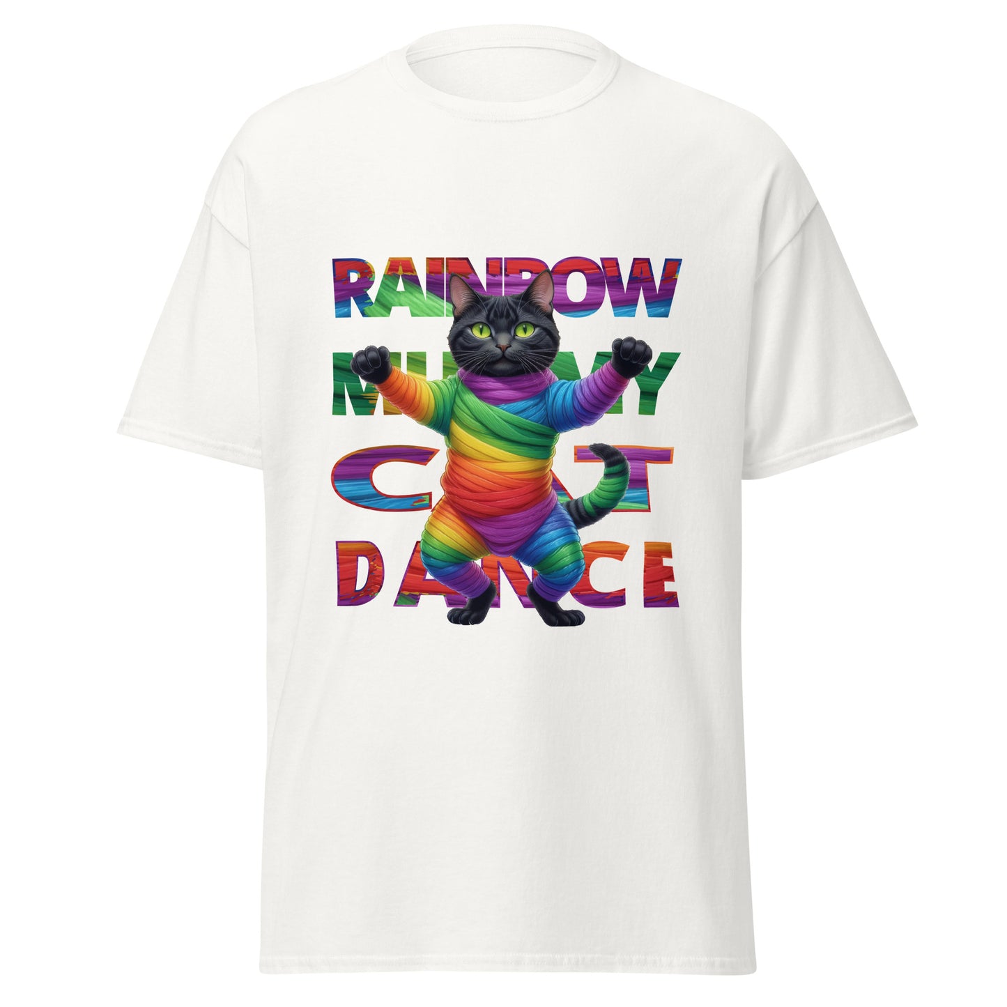 Cat Text Tee Rainbow Mummy Cat Dance - T-shirt