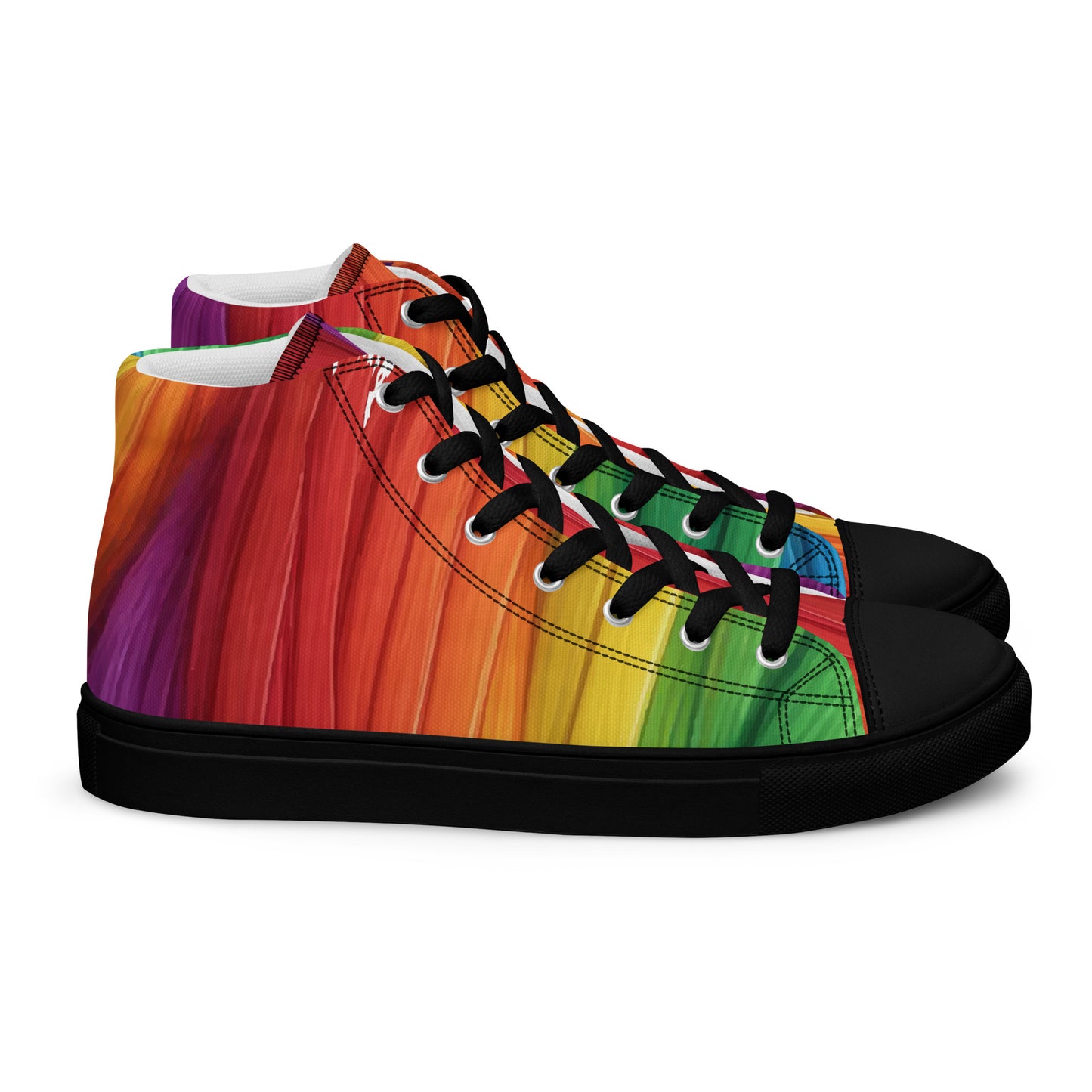 Mummy Wrap Costume Style Women’s high top canvas shoes Rainbow Mummy Cat Dance