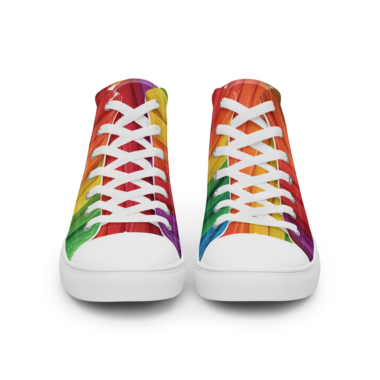 Mummy Wrap Costume Style Women’s high top canvas shoes Rainbow Mummy Cat Dance