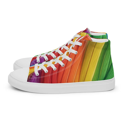 Mummy Wrap Costume Style Women’s high top canvas shoes Rainbow Mummy Cat Dance