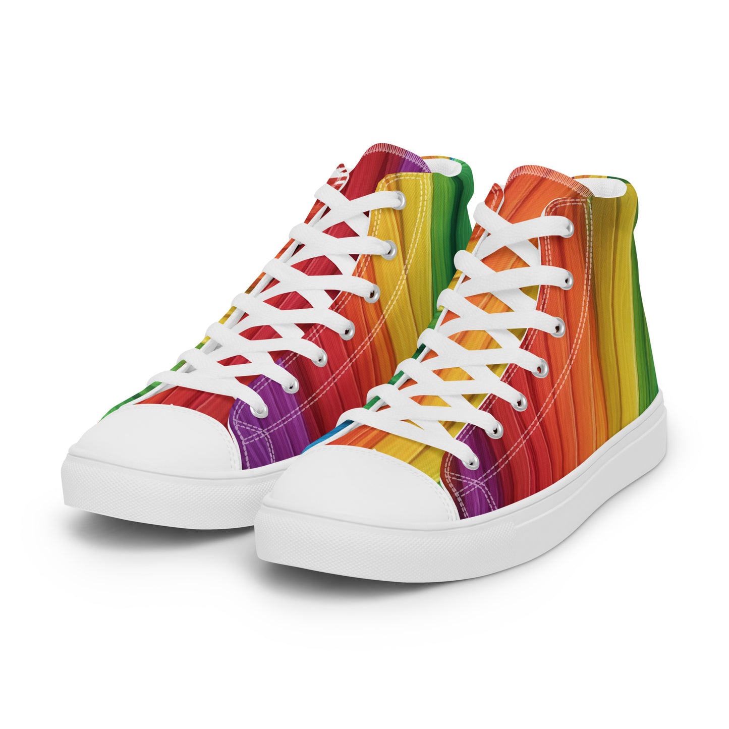 Mummy Wrap Costume Style Women’s high top canvas shoes Rainbow Mummy Cat Dance