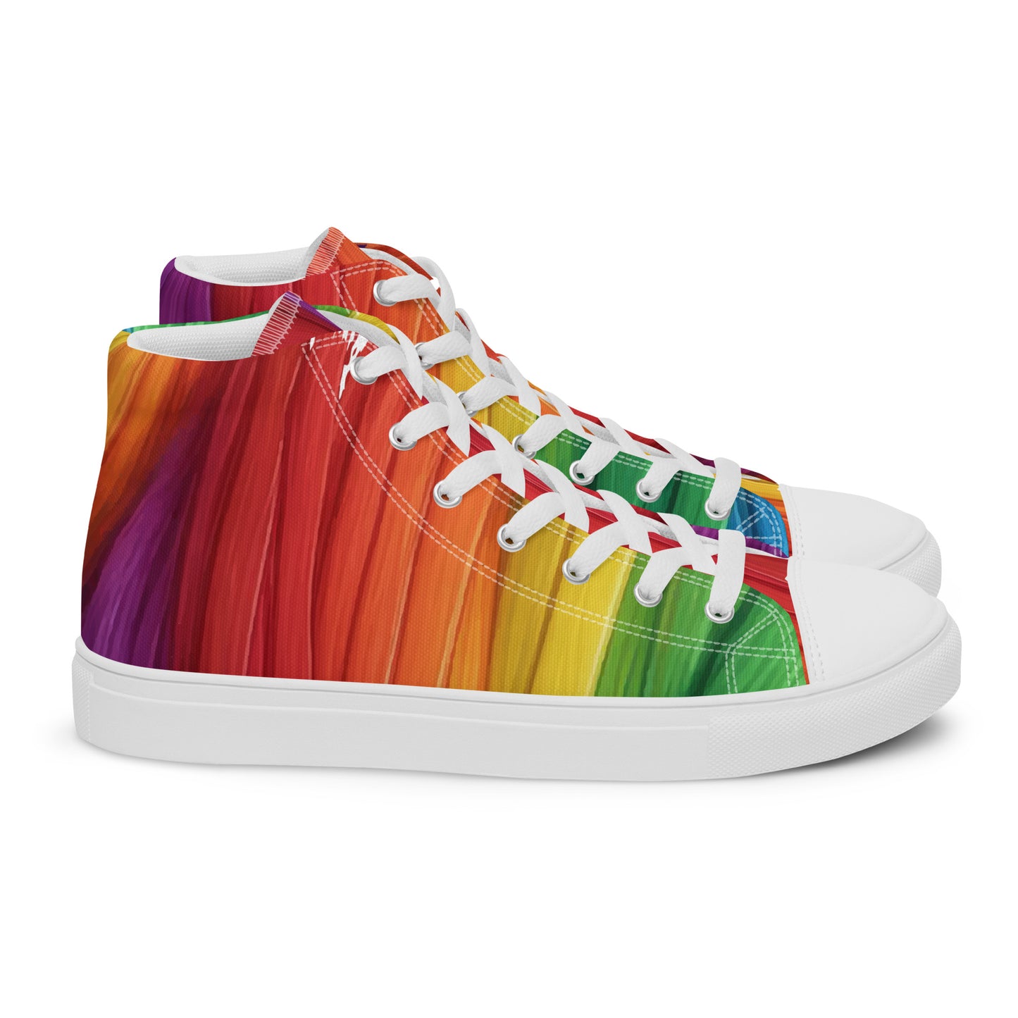 Mummy Wrap Costume Style Women’s high top canvas shoes Rainbow Mummy Cat Dance